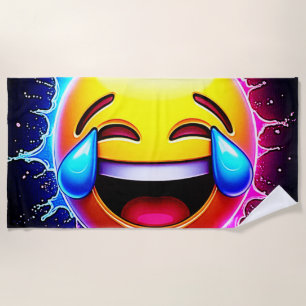 Serviette De Plage Plongeon de Joie : Émoji d'Art Rieur