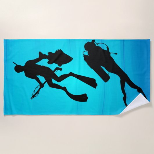 Serviette De Plage plongeur et tuba (Devant)