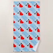 Serviette De Plage Plongeurs maigres, J'Aime Plonger maigre (Devant)