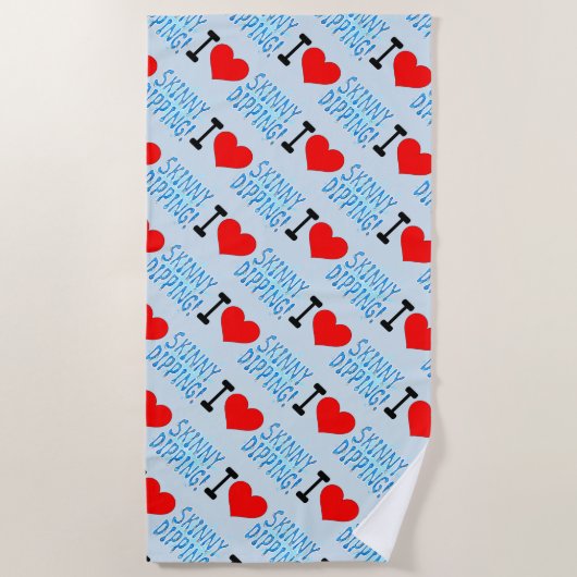Serviette De Plage Plongeurs maigres, J'Aime Plonger maigre (Devant)