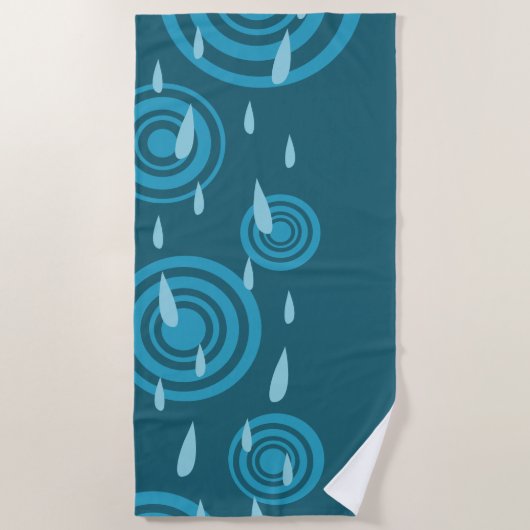 Serviette De Plage Pluie bleue (Devant)