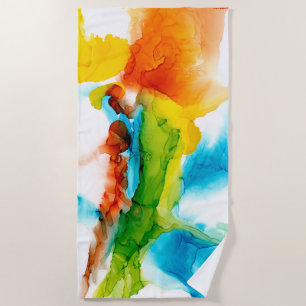 Serviette De Plage Plume primaire - Aquarelles