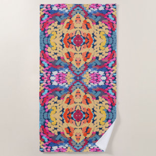 Serviette De Plage Plumeria tropicale Fleurs tachetées Motif de carre