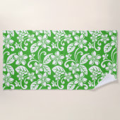 SERVIETTE DE PLAGE PLUMÉRIE DE L'ÎLE (VERT DE CITRUS) (Devant)