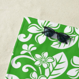 SERVIETTE DE PLAGE PLUMÉRIE DE L'ÎLE (VERT DE CITRUS)