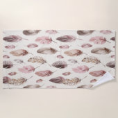 Serviette De Plage Plumes Brown roses (Devant)