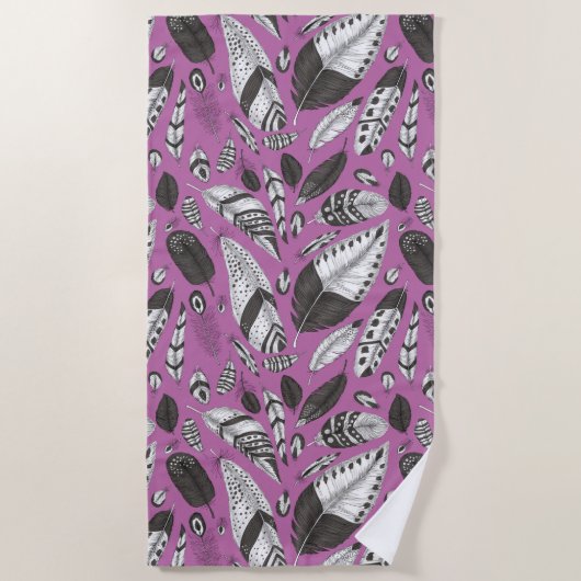 Serviette De Plage Plumes motif (Devant)