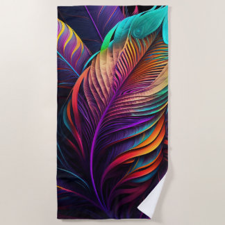 Serviette De Plage Plumes Psychedéliques 70s 60s