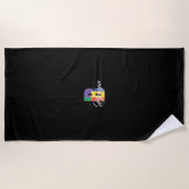 Serviette De Plage Plus mignon luxe couleur initiale B nom noir (Devant)
