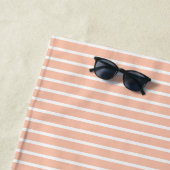 Serviette De Plage Poche et bandes blanches (En situation)