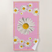 Serviette De Plage Pocket full of daisies beach towel.  (Devant)