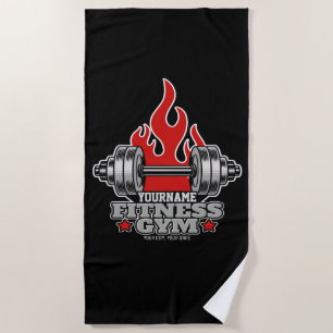 Serviette De Plage Poids Personnalisé Levant Dumbbell Fitness Gym T