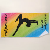 Serviette De Plage Poignée de gymnastique Rainbow Funky Sketch Police (Devant)
