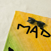 Serviette De Plage Poignée de gymnastique Rainbow Funky Sketch Police (En situation)