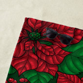 Serviette De Plage Poinsettia, motif de Noël (En situation)