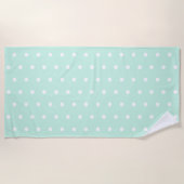 Serviette De Plage Point Polka vert de la menthe (Devant)