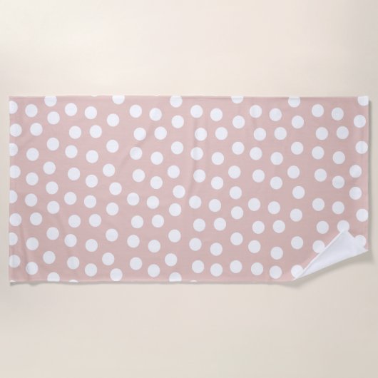 Serviette De Plage Point rose pâle (Devant)