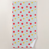 Serviette De Plage Pointe de polka rouge jaune vert (Devant)