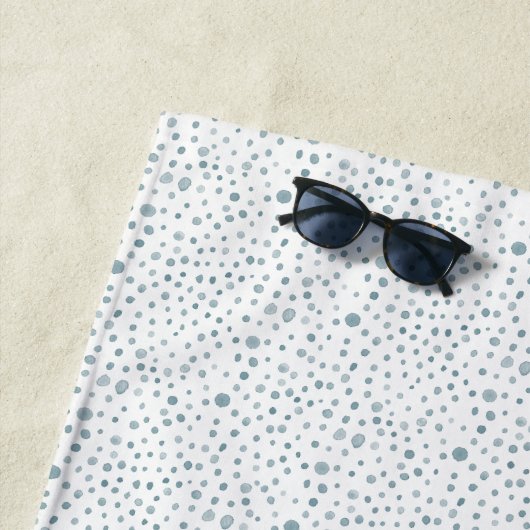 Serviette De Plage Points Aquarelle Peacock Confetti (En situation)