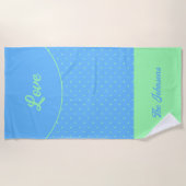 Serviette De Plage Points bleu-vert milieu de siècle (Devant)