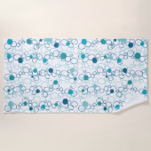 Serviette De Plage Points Blue Aqua Circles (Devant)