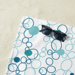 Serviette De Plage Points Blue Aqua Circles