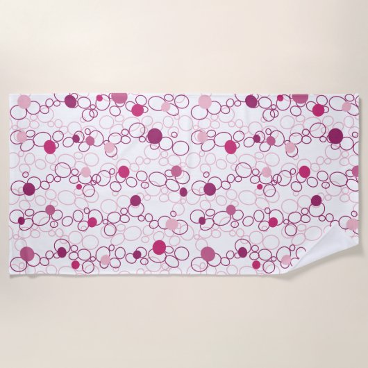 Serviette De Plage Points Cercles roses (Devant)