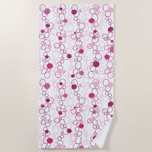 Serviette De Plage Points Cercles roses (Devant)