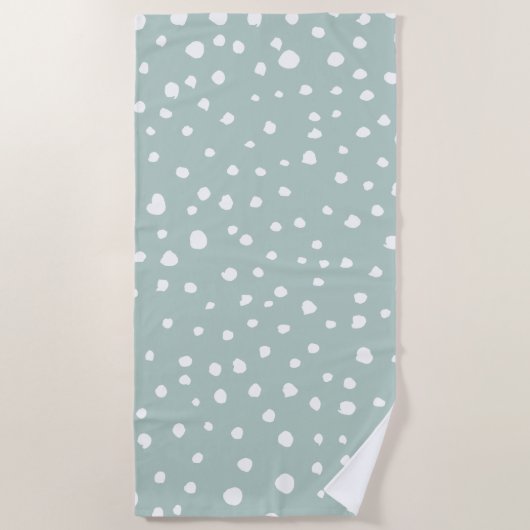 Serviette De Plage Points Dalmatiens verts, Points Dalmatiens, Pots D (Devant)