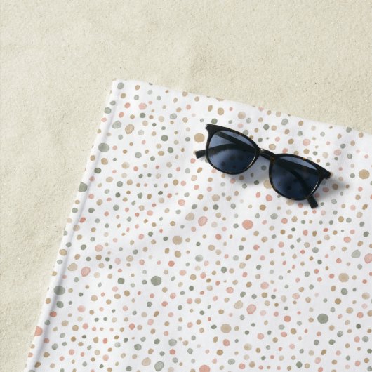 Serviette De Plage Points d'aquarelle Mandy Confetti (En situation)
