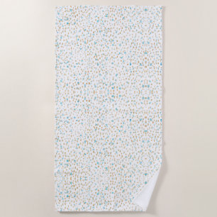 Serviette De Plage Points de sable d'or de bleu d'océan