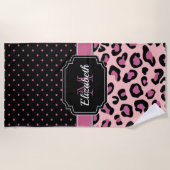 Serviette De Plage Points et empreinte de léopard (Devant)