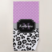 Serviette De Plage Points et Empreintes de léopard (Devant)