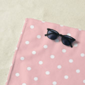 Serviette De Plage Points mignons et bandes (En situation)