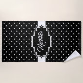 Serviette De Plage Points noirs et blancs (Devant)