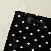 Serviette De Plage Points noirs et blancs (En situation)