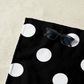 Serviette De Plage Points roses et noirs (En situation)