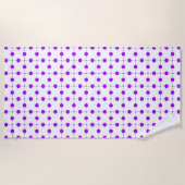 Serviette De Plage Points violets, Motif à pois, Points, Pointillé (Devant)