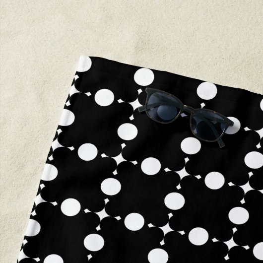 Serviette De Plage Pois blancs, Motif à points Polka, points, pointil (En situation)
