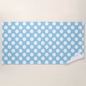 Serviette De Plage Pois Bleus, Motif Pointe Polka, Points, Pointe (Devant)