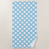 Serviette De Plage Pois Bleus, Motif Pointe Polka, Points, Pointe (Devant)