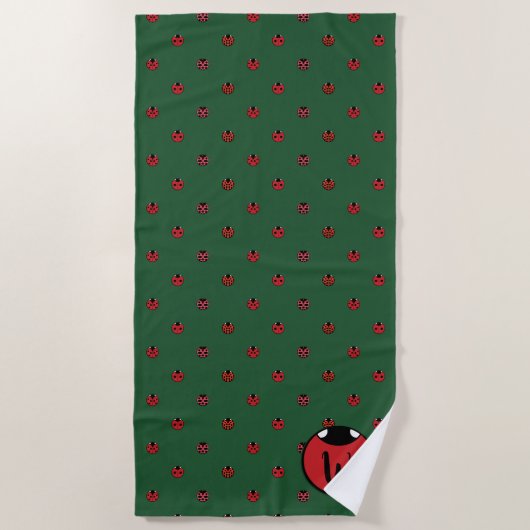 Serviette de plage Pois de Ladybug (Devant)