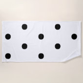 Serviette De Plage Pois noir blanc grand élégant motif (Devant)