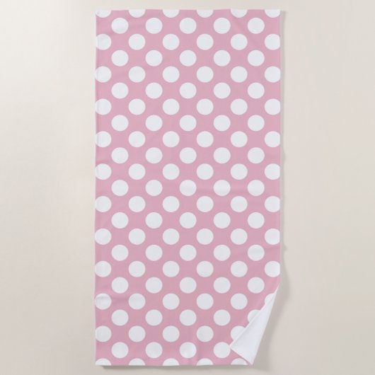 Serviette De Plage Pois roses, Motif Pointe Polka, Points, Pointe (Devant)