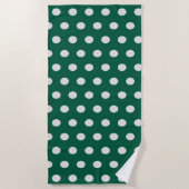Serviette De Plage Pois verts et blancs (Devant)