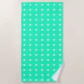 Serviette De Plage Pois verts et blancs (Devant)