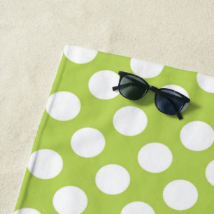 Serviette De Plage Pois verts, Motif à points Polka, points, pointill