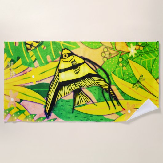 Serviette De Plage Poisson blanc (Devant)