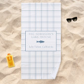 Serviette De Plage Poisson Bleu de la Maison de Lac Plaid Classable