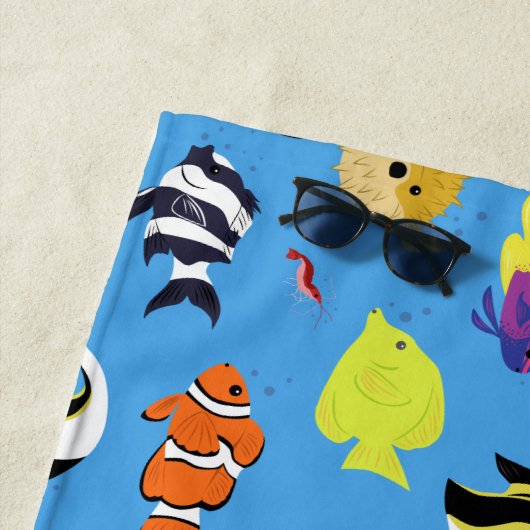 Serviette De Plage Poisson clown et amis (En situation)